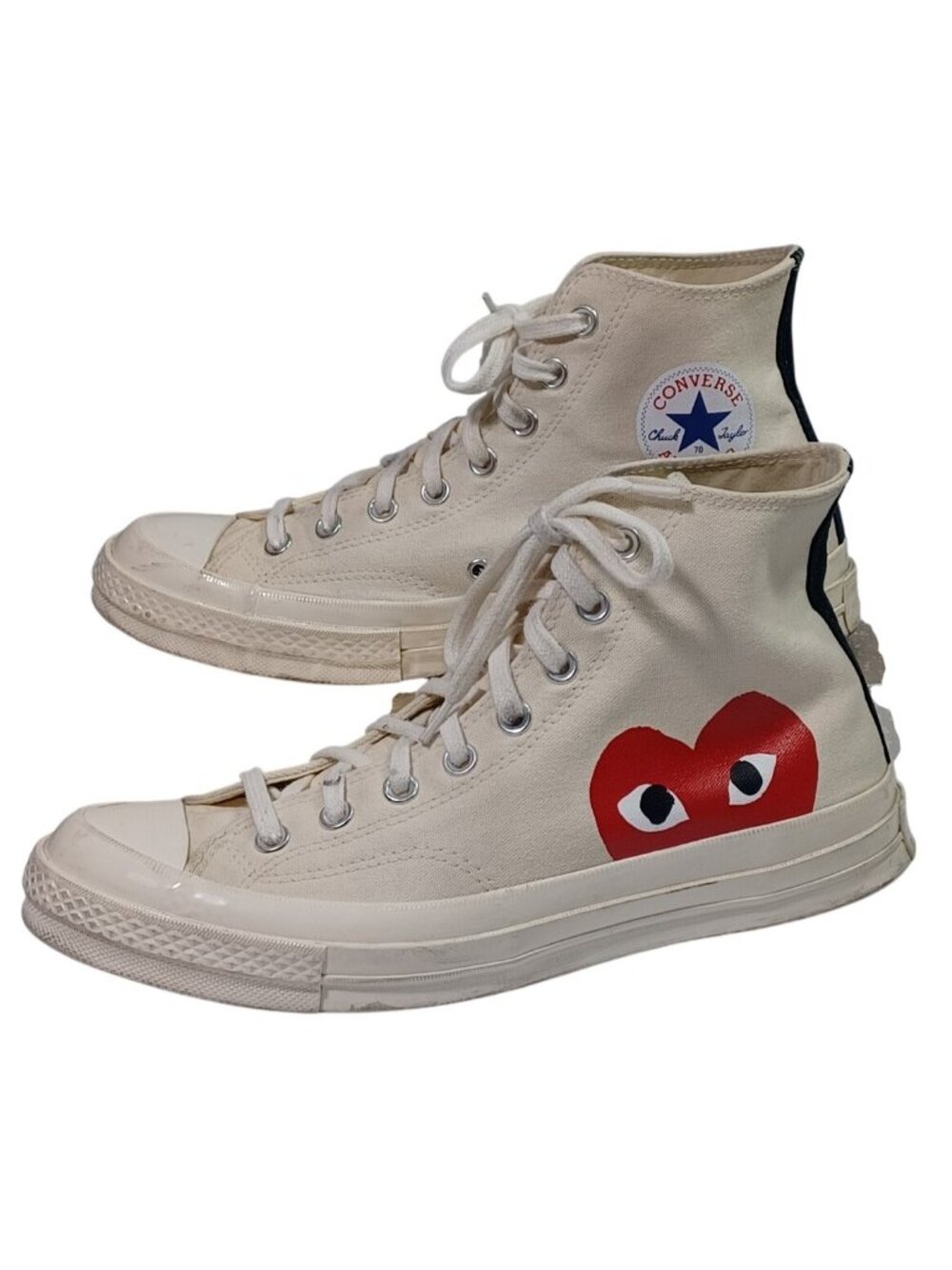 CDG CONVERSE X COMME DES GARCONS PLAY Heart Hi Sneaker 150205C - White 9 US Men - Picture 4 of 9